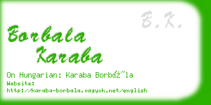 borbala karaba business card